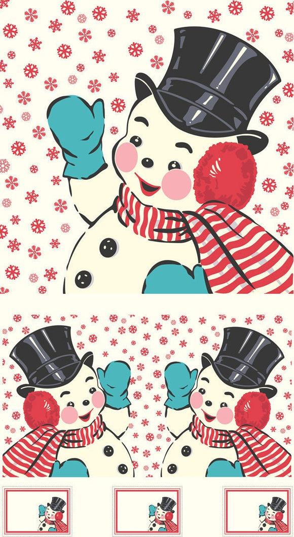 Swell and Sweet Christmas Snowman Panel Multi By Urban Chiks for Moda Fabrics 31158-11  24