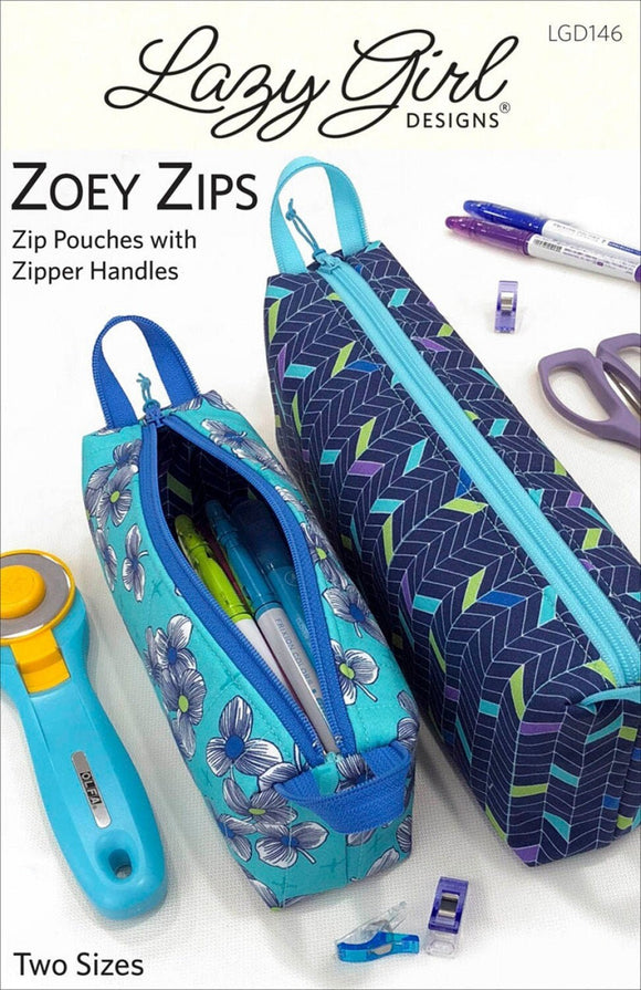 Zoey Zips Printed Pattern Only LGD146 By Lazy Girl Designs by Joan Hawley