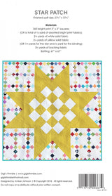 Star Patch Quilt Printed Pattern Only GGT0733  Gigi&#39;s Thimble By Amber Johnson,   Finished quilt size: 57-3/4” x 57-3/4”