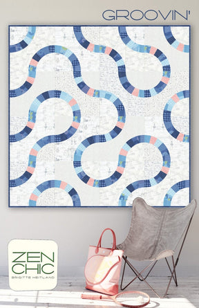 Grovin' - Printed PATTERN only By Zen Chic Quilt size is 65 inches x 65 inches
