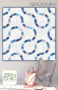 Grovin' - Printed PATTERN only By Zen Chic Quilt size is 65 inches x 65 inches