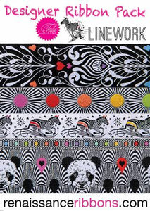 Tula Pink Linework Designer Ribbon Pack -- DP-92TPLD From Renaissance Ribbons Inc