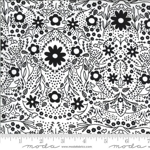 Dwell in Possibility Full Bloom Ivory Night Yardage 48313-29  by Gingiber for Moda Fabric