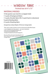 Window Pane Quilt Pattern PCQ-010 15 Fat Quarter FQ Friendly Large Prints Throw Quilt Pattern Primrose Cottage Quilts