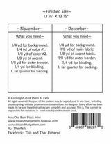 Barn Block Mini&#39;s November & December TAT332 From This and That by Sherri Falls