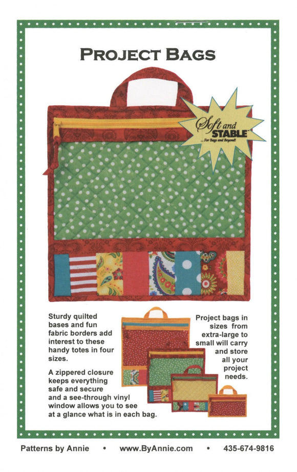 Project Bags sewing Pattern  by Annie PBA206 several sizes