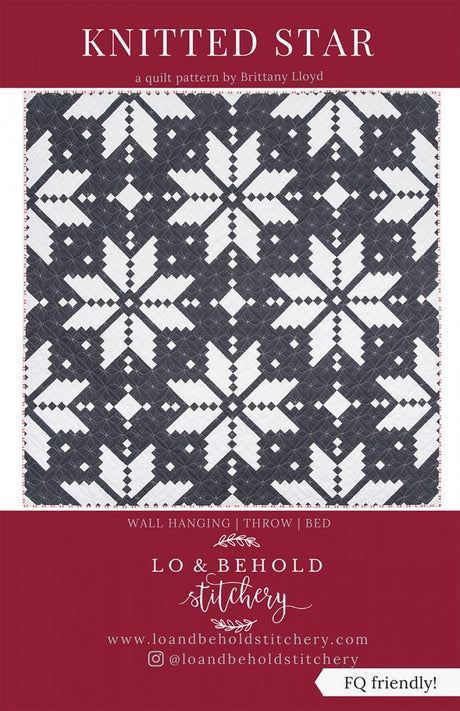 Knitted Star Quilt Pattern  LBS-117 Fat Quarter Friendly