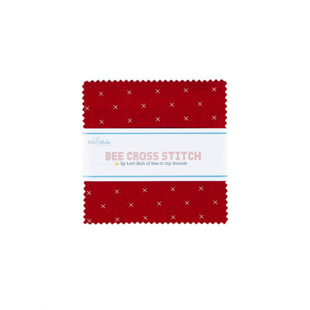 Bee Cross Stitch 5&quot; Charm Pack 5-745-42  By Lori Holt for Riley Blake Designs 42 pieces