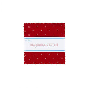 Bee Cross Stitch 5&quot; Charm Pack 5-745-42  By Lori Holt for Riley Blake Designs 42 pieces
