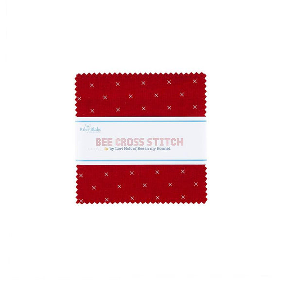 Bee Cross Stitch 5" Charm Pack 5-745-42  By Lori Holt for Riley Blake Designs 42 pieces