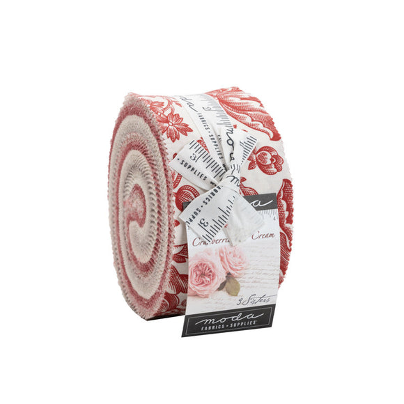 Cranberries Cream Jelly Roll 44260JR by 3 Sisters for Moda Fabrics