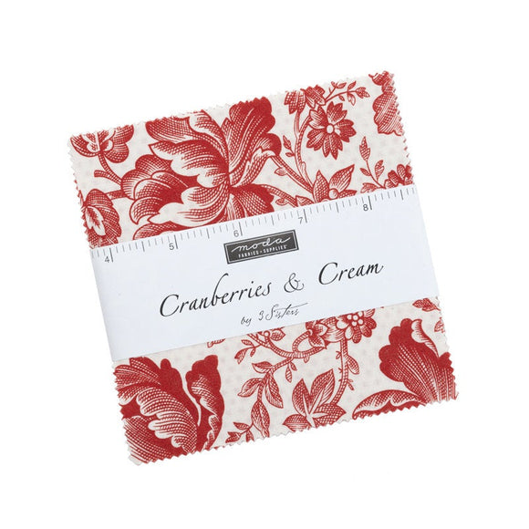 Cranberries Cream Charm Pack 5" 44260PP by 3 Sisters for Moda Fabrics
