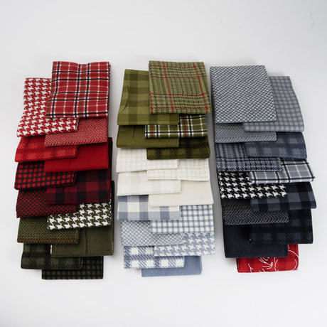 Yuletide Gatherings Flannel Charm Pack 49140ppf by Primitive Gatherings for Moda fabrics