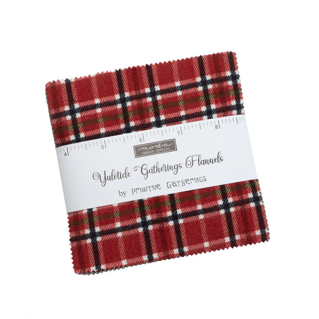 Yuletide Gatherings Flannel Charm Pack 49140ppf by Primitive Gatherings for Moda fabrics