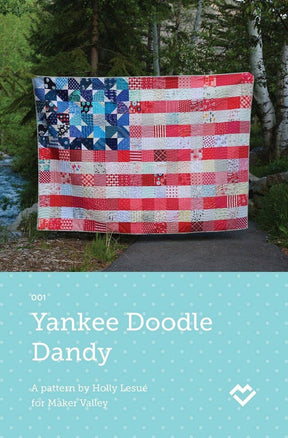 Yankee Doodle Dandy Quilt Kit, Including pattern by Maker Valley and all fabric for quilt top and binding 58.5" x 81" finished