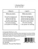 Barn Block Mini's March & April  TAT328 From This and That by Sherri Falls
