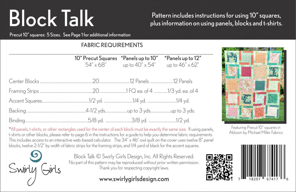 Block Talk by Joanne Hillestad for Swirly Girls Design SGD056