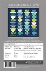 English Breakfast Mini Quilt Printed Pattern, by Robin Pickens RPQP-EBM134 Mini quilt sized at 29 x 27 1/2&quot;.