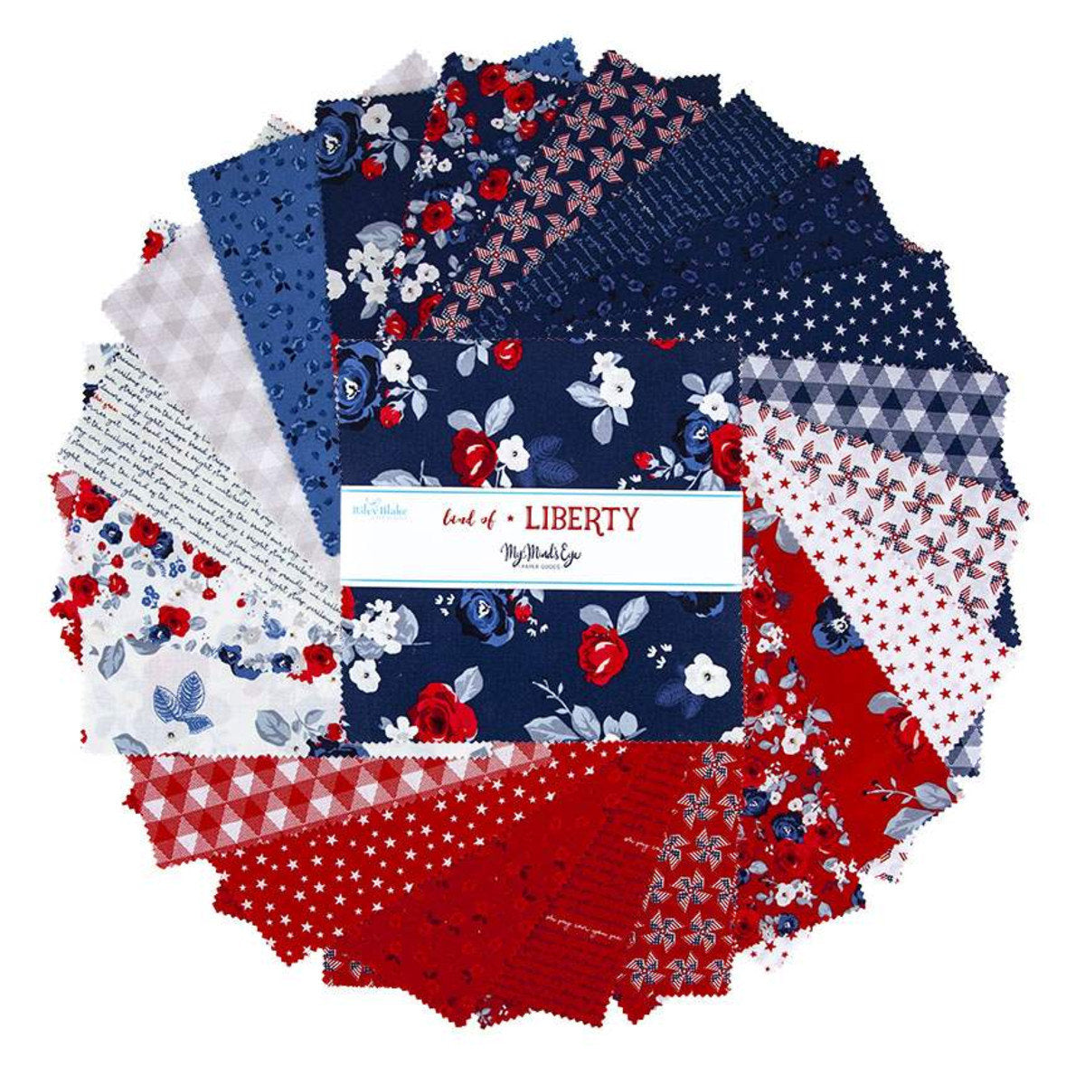 Land of Liberty 5" Charm Pack 5-10560-42  By Lori Holt for Riley Blake Designs