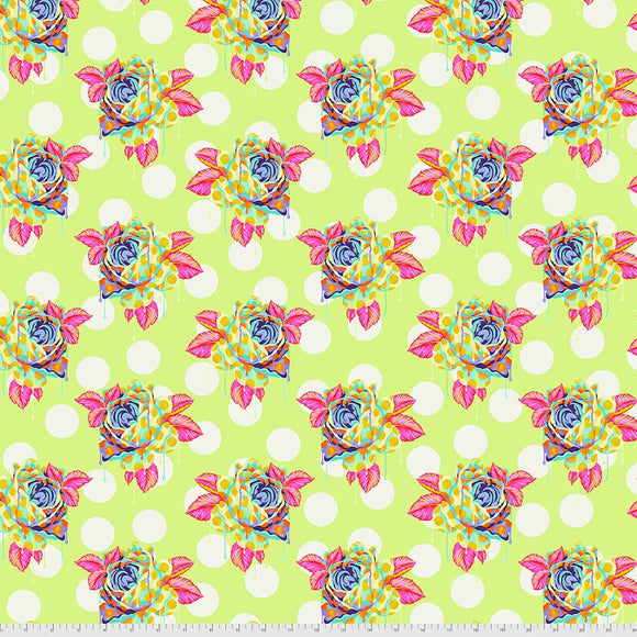 Curiouser and Curiouser Painted Roses Sugar sold 1/2 yard increments PWTP161.Sugar by Tula Pink for Free Spirit Fabrics