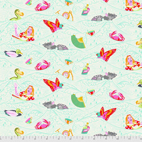 Curiouser and Curiouser Sea of Tears Wonder sold 1/2 yard increments PWTP162.Wonder by Tula Pink for Free Spirit Fabrics