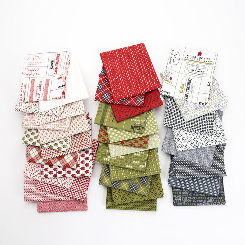 Red Barn Christmas Charm Pack 5" 55530PP By Sweetwater for Moda Fabrics