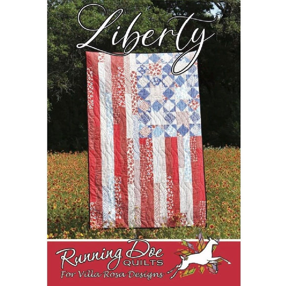 Liberty Quilt Kit, including pattern by Running Doe Quilts and all fabric for quilt top and binding 45" x 70" finished