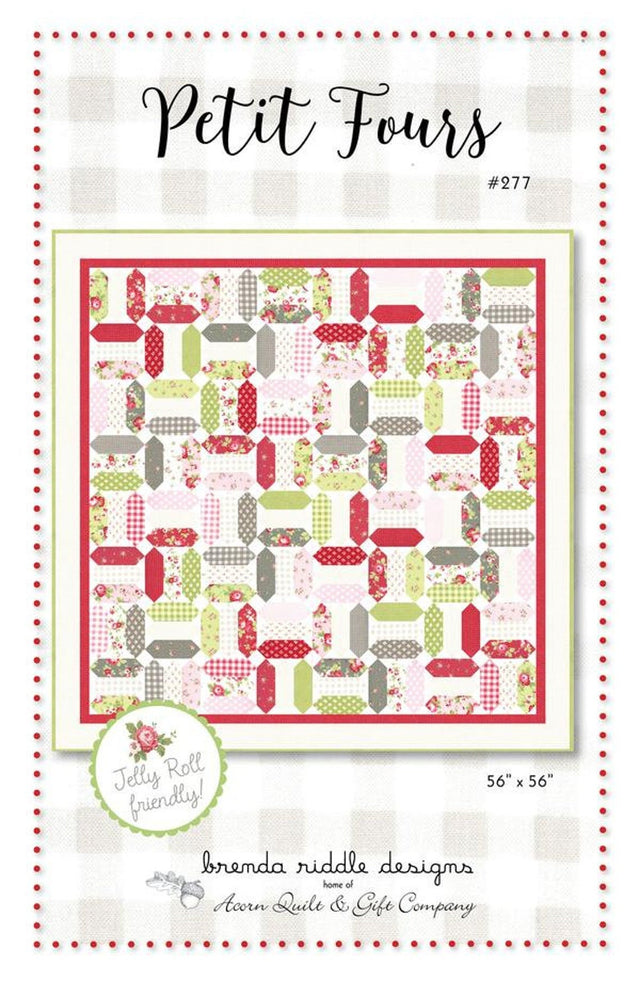 Petit Fours Quilt Kit, including fabric using Sophie and pattern by Brenda Riddle Designs, quilt top and binding 56&quot; x 56&quot; finished