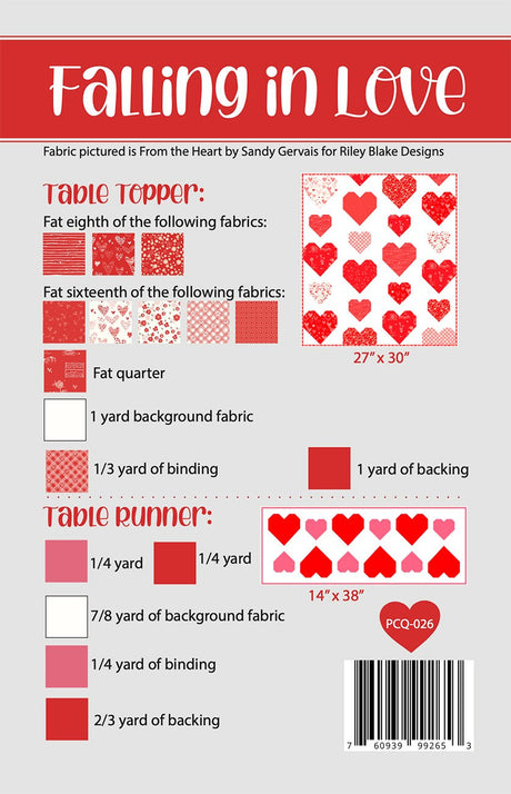 Falling in Love PCQ-026 quilting pattern by Primrose Cottage Quilts