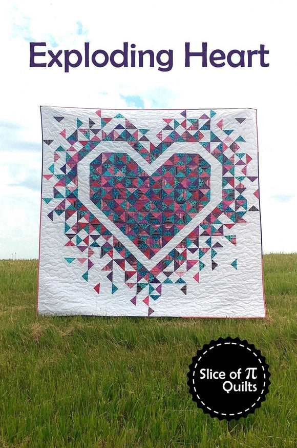 Exploding Heart SPQ332 from Slice of Pi Quilts Patterns  72 x 72