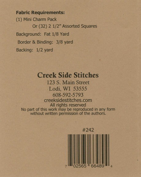Star of Candy Quilt Pattern CSS242 by Creek Side Stitches, precut friendly