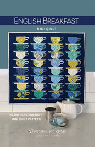 English Breakfast Mini Quilt Printed Pattern, by Robin Pickens RPQP-EBM134 Mini quilt sized at 29 x 27 1/2&quot;.