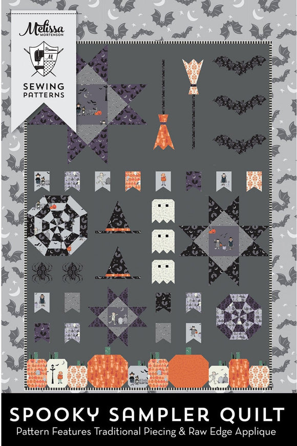 Spooky Sampler Quilt Pattern PDC54687 by Melissa Mortenson 46 x 68