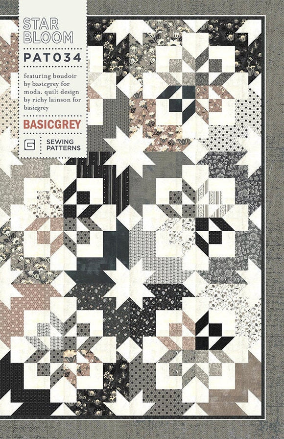 Star Bloom Quilt Kit PAT034 Basic Grey 60 x 60 No Backing
