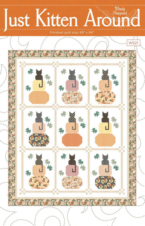 Just Kitten Around WS21 Printed Pattern Only 69 x 84