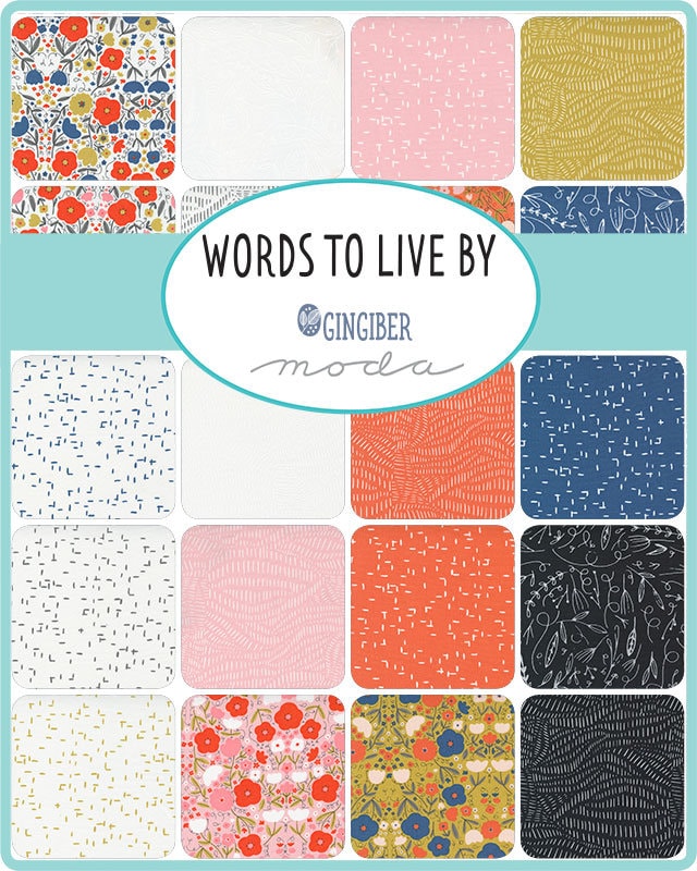 Words to Live by fabric panel 48320-11 by Gingiber for Moda Fabric 43 x42