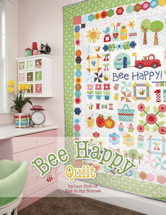 Bee Happy Quilt Pattern by Lori Holt of Bee in my Bonnet P120-BEEHAPPY 72 x 80