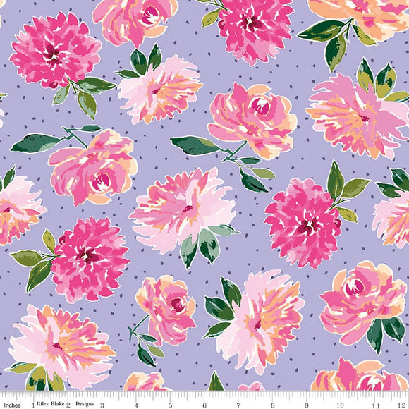 Lucy June Flowers C11221-Lilac by Lila Tueller for Riley Blake Designs