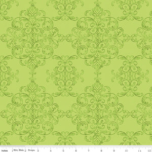 Lucy June Damask C11222-Lime by Lila Tueller for Riley Blake Designs