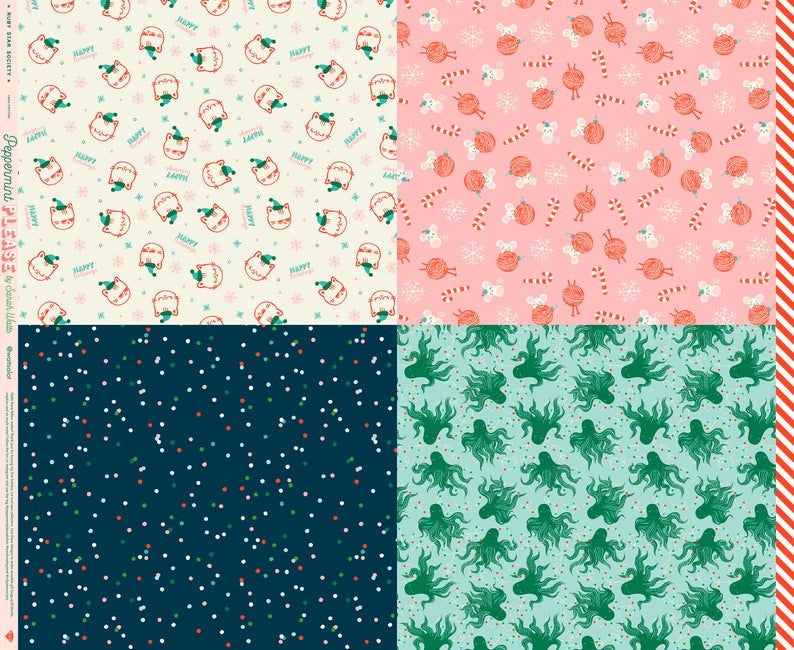 Peppermint Please Collection - Wrap Panel RS2042 11 by Sarah Watts for Ruby Star Society