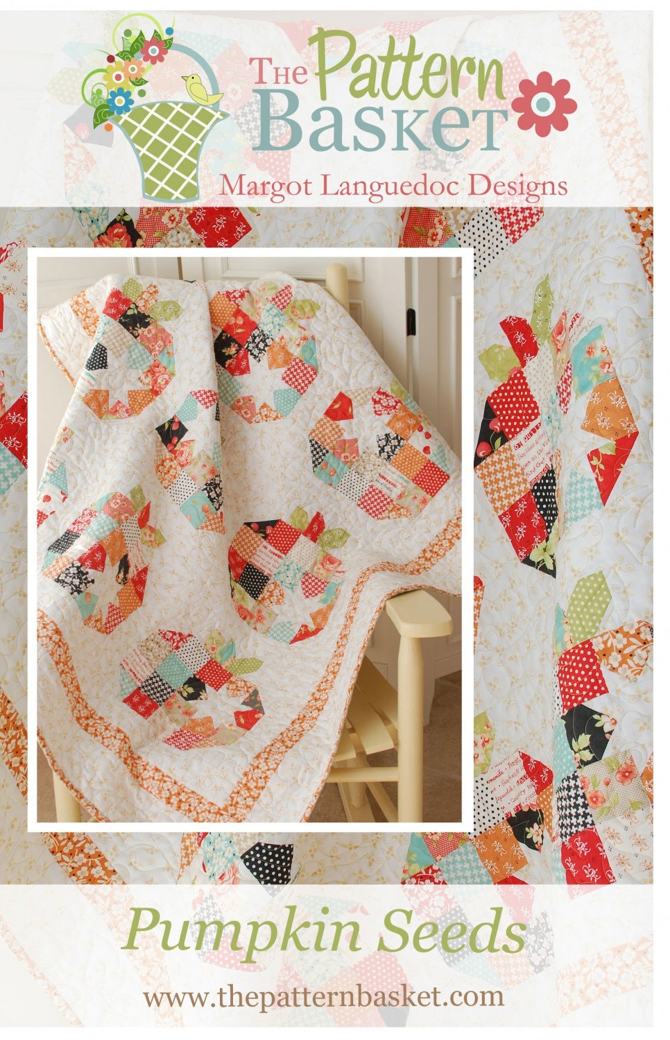 Pumpkin Seeds  By Margot Languedoc Designs  Paper Pattern ONLY 48 1/2 x 60 1/2