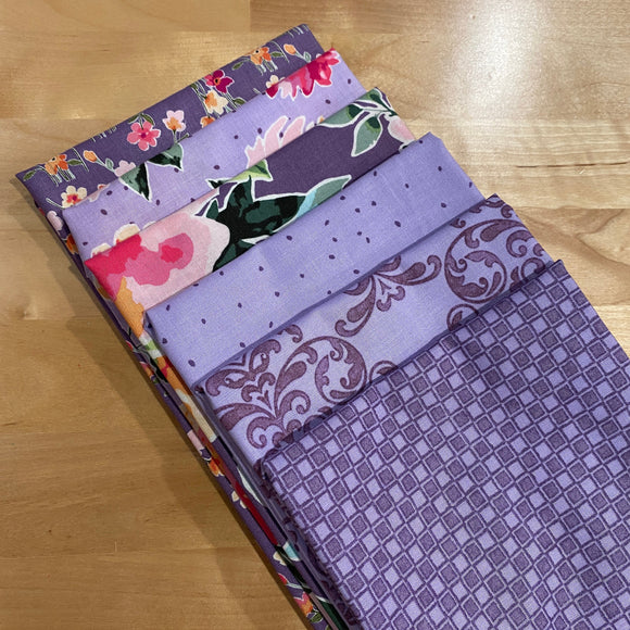Lucy June Fat Quarter Purple Colorway Bundle 6 Prints
