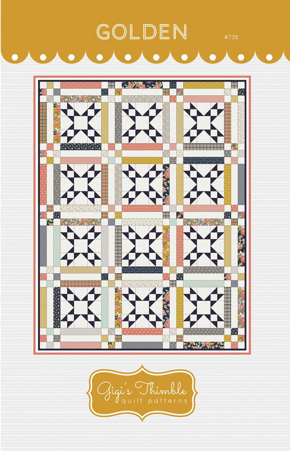 Golden Quilt pattern by Gigi's Thimble GT 738 , Instructions for Five Sizes