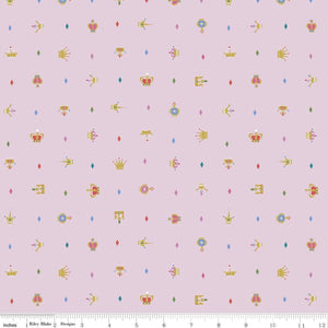Little Brier Rose Crowns Pink Sparkle Half Yard Cuts SC11075 by Jill Howarth for Riley Blake Designs