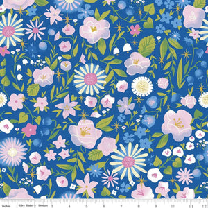 Little Brier Rose Floral Midnight Sparkle SC11071 by Jill Howarth for Riley Blake Designs