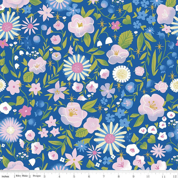 Little Brier Rose Floral Midnight Sparkle SC11071 by Jill Howarth for Riley Blake Designs