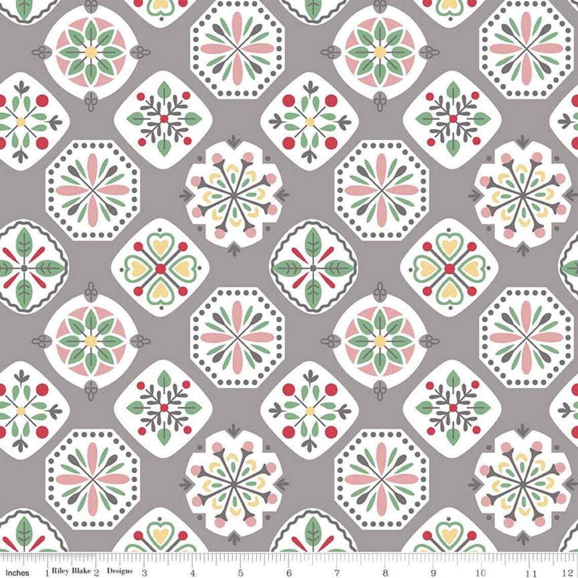 Stitch Wide Back Gray 108" Yardage 3 Yard Cut Lori Holt for Riley Blake Designs WB10940-GRAY