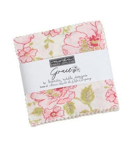 Grace Mini Charm Pack 42 - 2 1/2 inch squares - Assorted 2.5" x 2.5" squares - By Brenda Riddle Acorn Quilts  for Moda Fabrics 18720mc