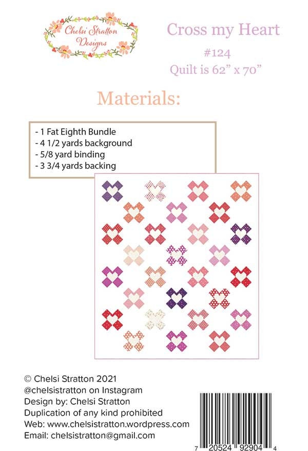 Cross My Heart CSD 124  Chelsi Stratton by Chelsi Stratton Designs 62" x 70"