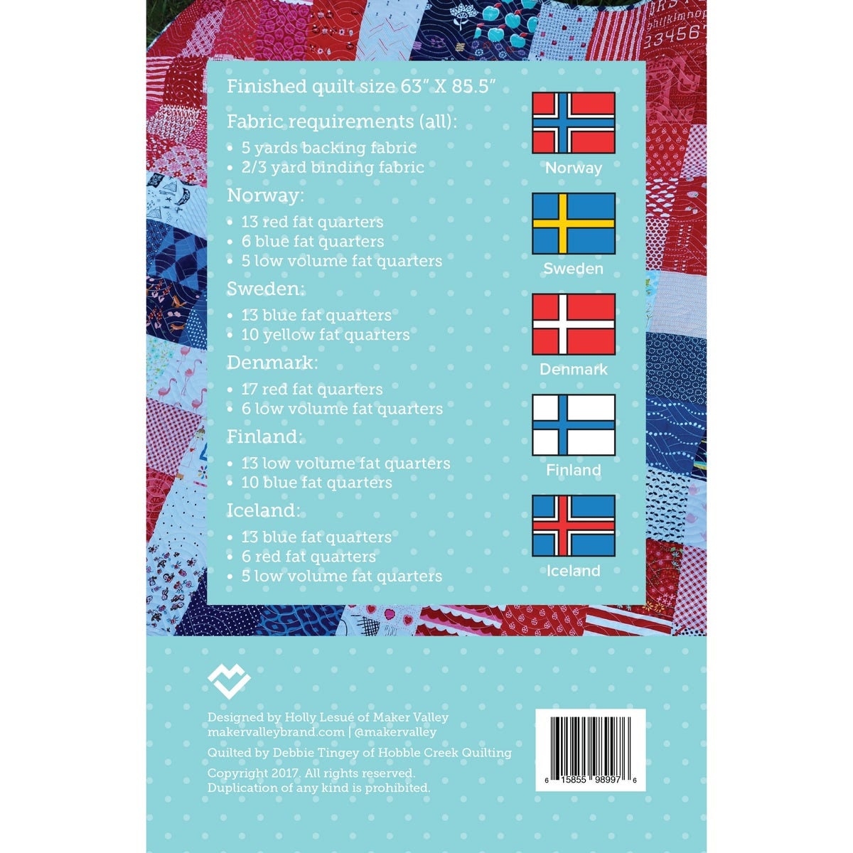 Nordic -Printed Quilt Pattern MV004 - From Maker Valley By Holly Lesue